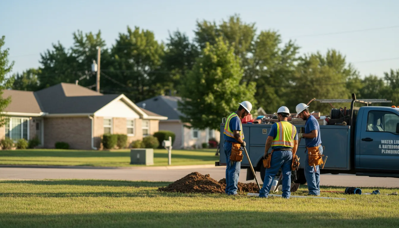 Residential water line and bathroom plumbing service in Tilly, AR
